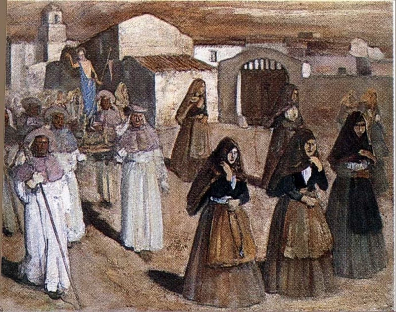 Processione in Campidano - - Collegio Gesuitico Canopoleno, Sassari